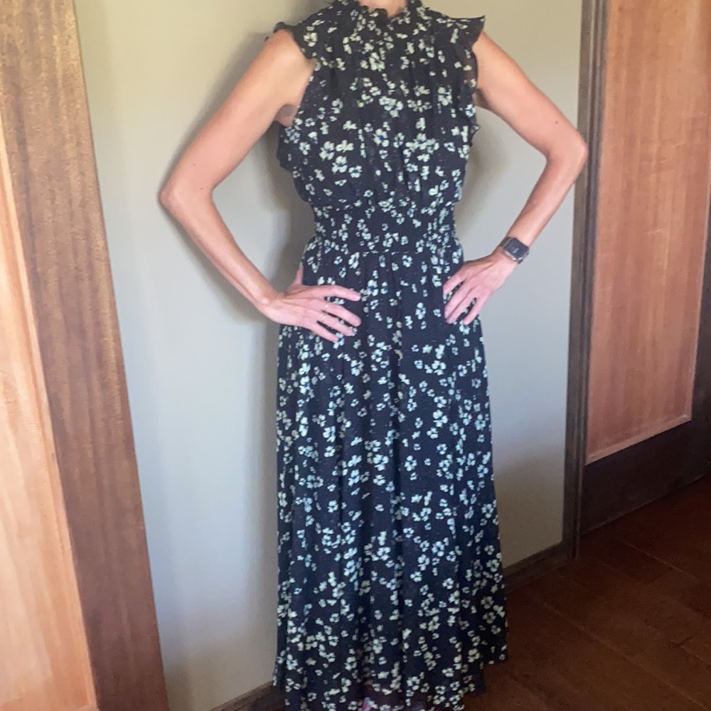 Black maxi floral dress